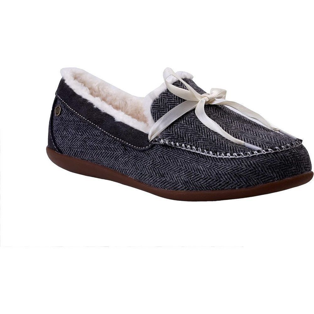 Waco Spenco girl's Grey Hearth Faux Furr Birch Slip Resistant Shoes Size 6